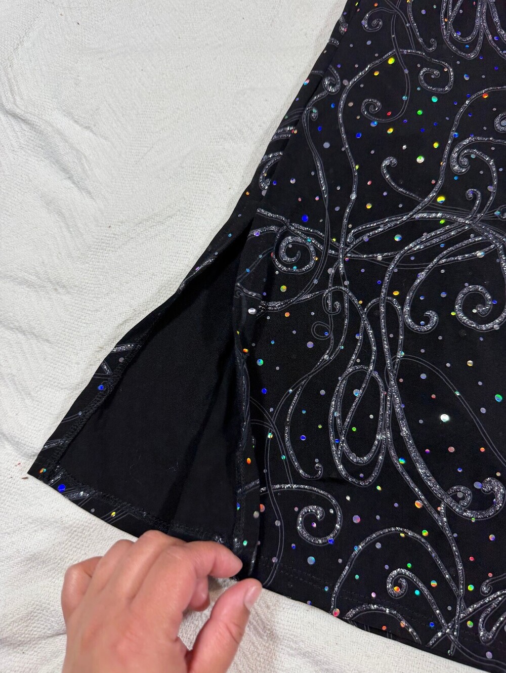 Y2K Micro Mini Black Embellished Dress Size S - Picture 7 of 7